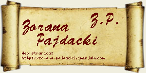 Zorana Pajdački vizit kartica